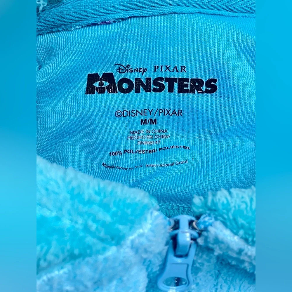 Disney Blue and Purple Sulley Plush Hooded Onesie Pajamas - Picture 11 of 13
